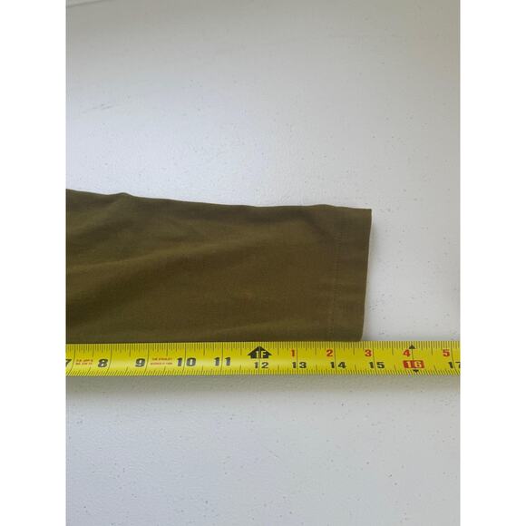 AllSaints Shirt Womens Medium Olive Green Boat Neck Oversized Drop Shoulder Boho - Picture 9 of 12